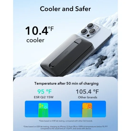 ESR Power Bank 10000mAh Qi2 MagSlim Kickstand - Black